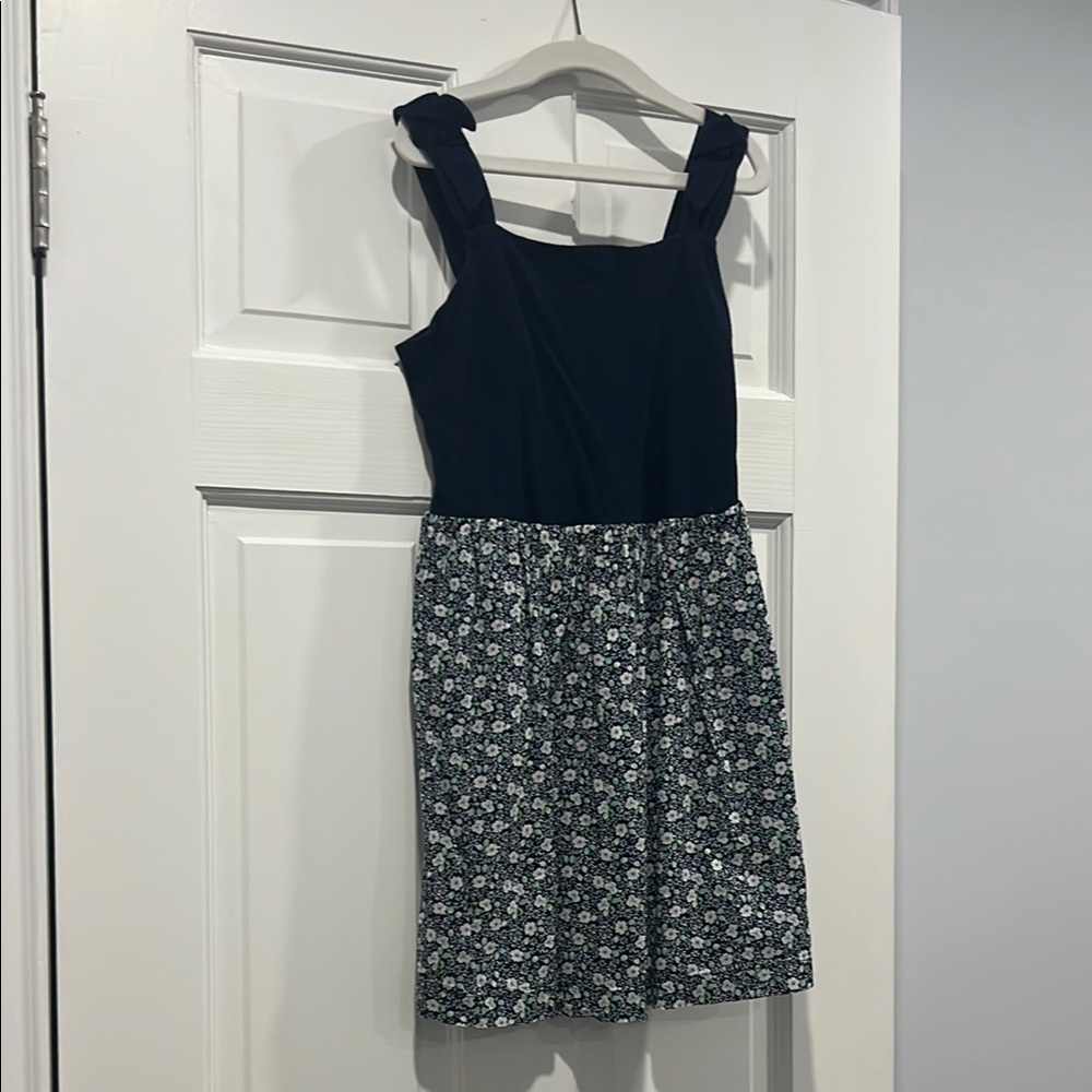 Floral Navy and White Dress